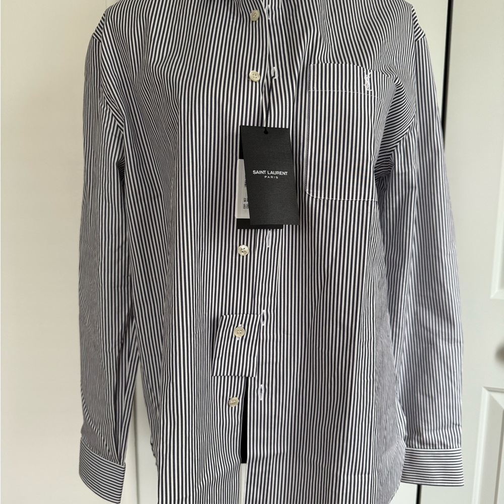 Saint Laurent Men's shirt,  Striped Popeline Rayure D’Homme shirt